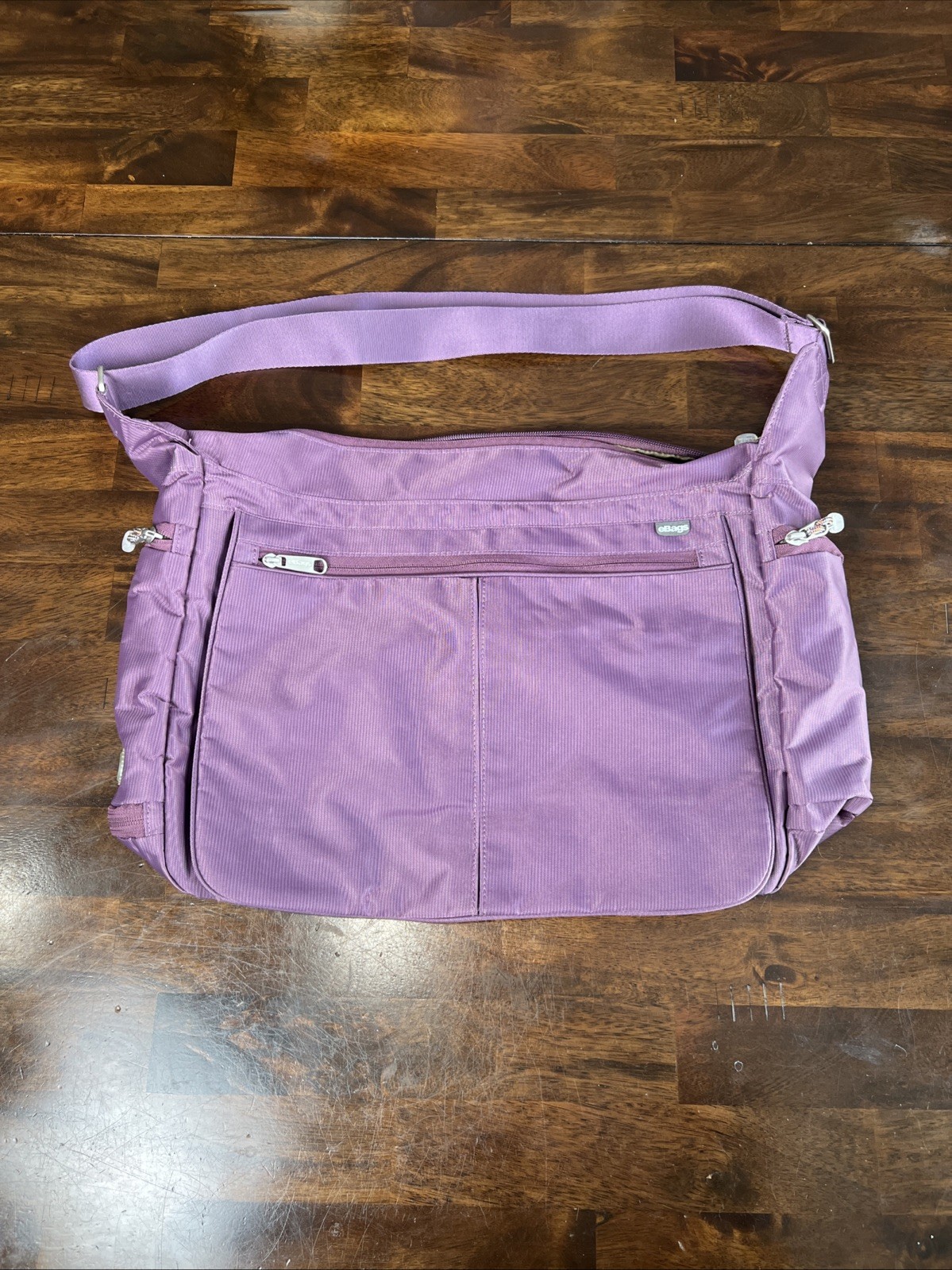 eBags Kayla Town Square Purple Crossbody Laptop Messenger Bag