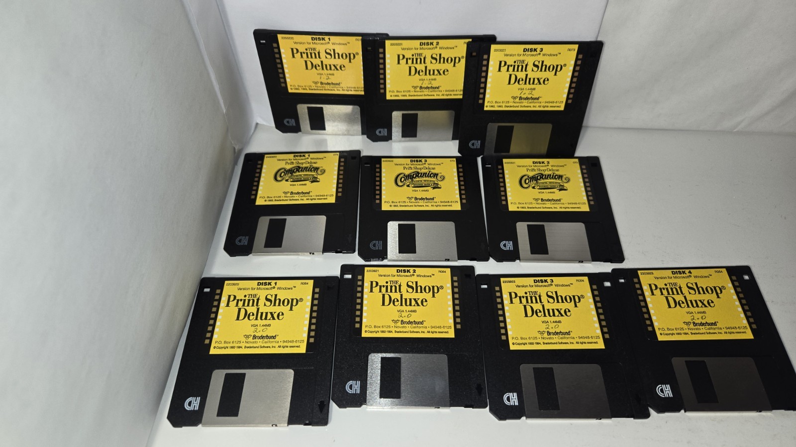 Broderbund The Print Shop Deluxe and Companion software floppy disks 1.2, 2.0