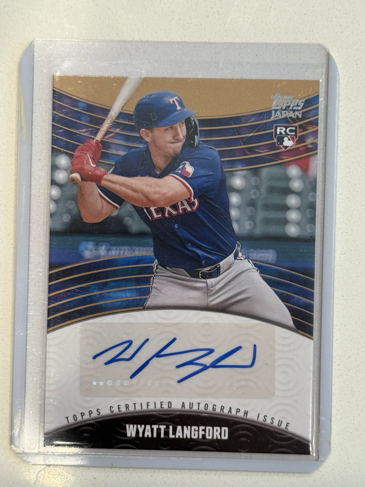 2024 TOPPS BASEBALL JAPAN EDITION WYATT LANGFORD RC 08/25 GOLD AUTO Rookie Texas