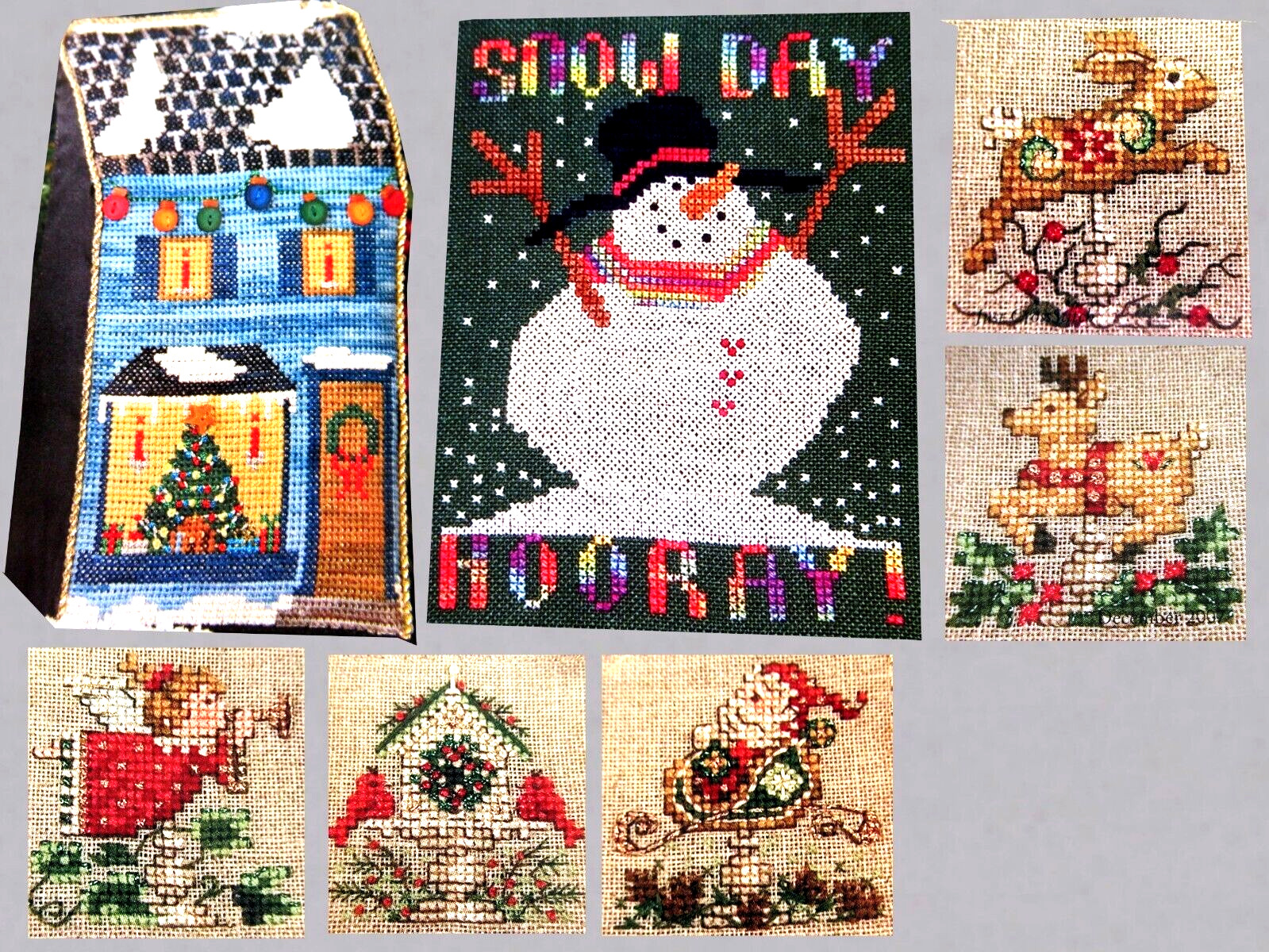 Christmas House Snow Day Hooray Sparkling Ornament Designs CROSS STITCH PATTERNS