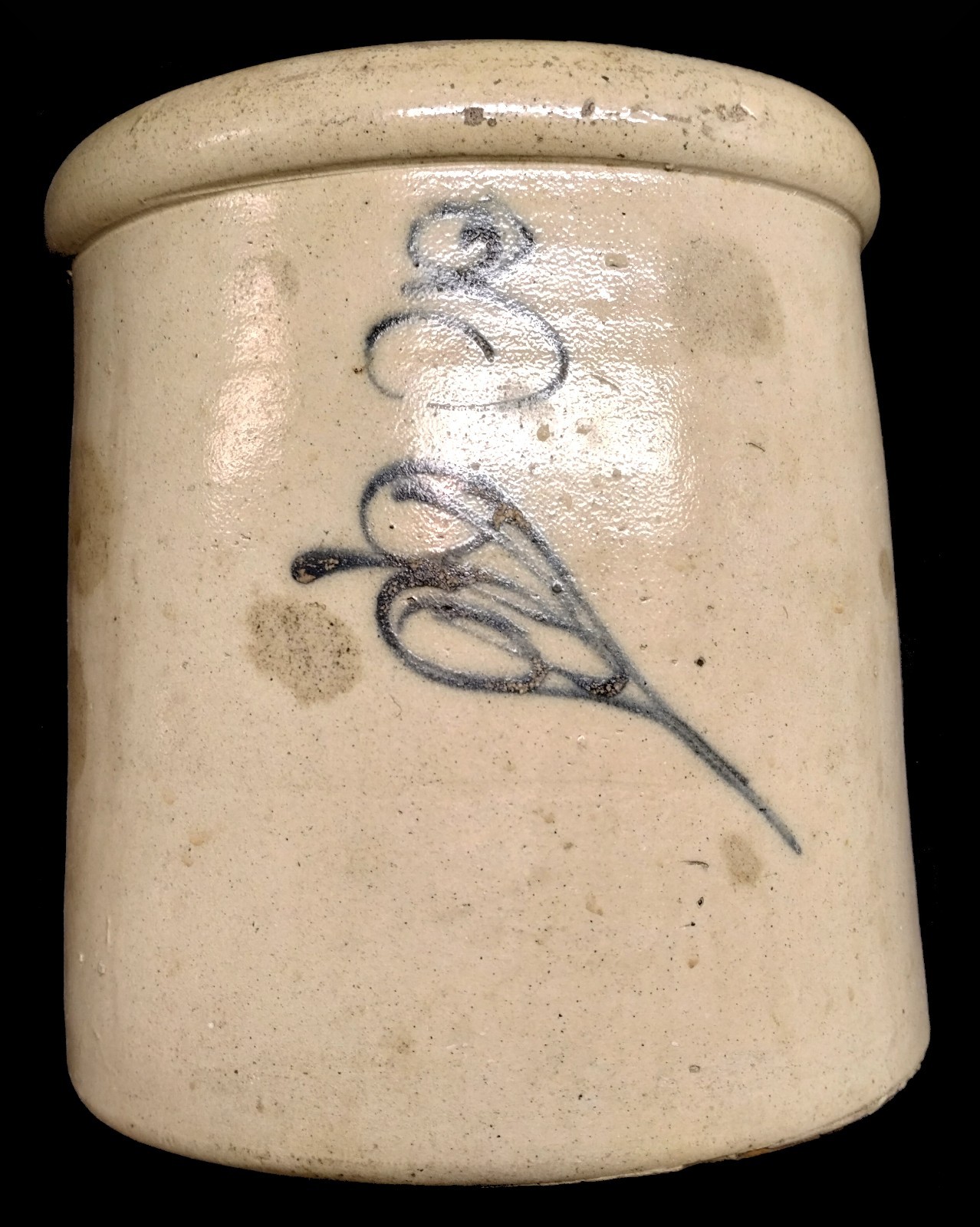 Early 3 Gallon RED WING Salt Glaze Leaf Design Stoneware Crock