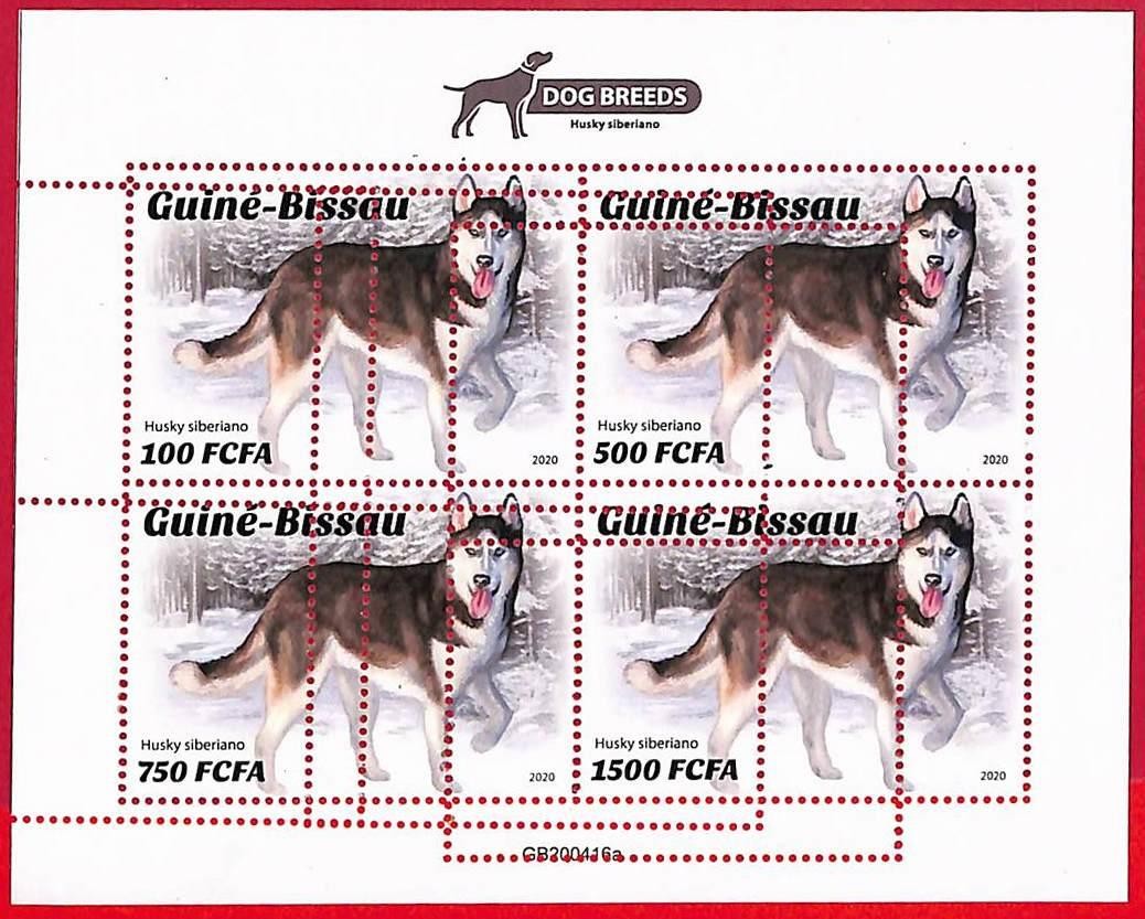 A5958 - GUINE-BISSAU - ERROR MISPERF Stamp Sheet - 2020 - Dogs