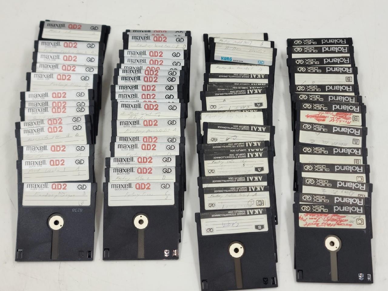 Lot of 69 Quick Disks / QD - Maxell QD2, Roland, Akai & Korg