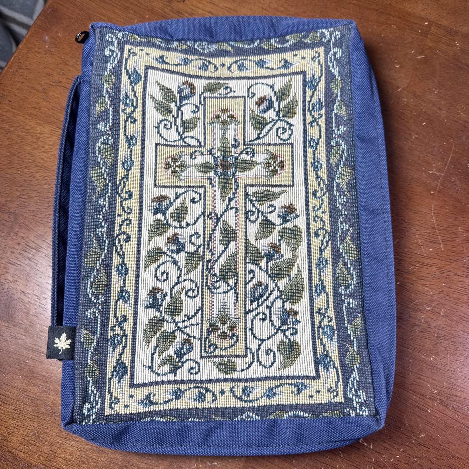 Gregg Gifts Bible Book Cover Cross Stitched Cross  Fits Bible Books Full Zip