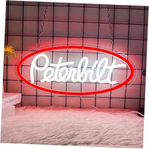 Peterbilt Neon Sign for Wall Decor, Dimmable Peterbilt Led Neon Garage Truck