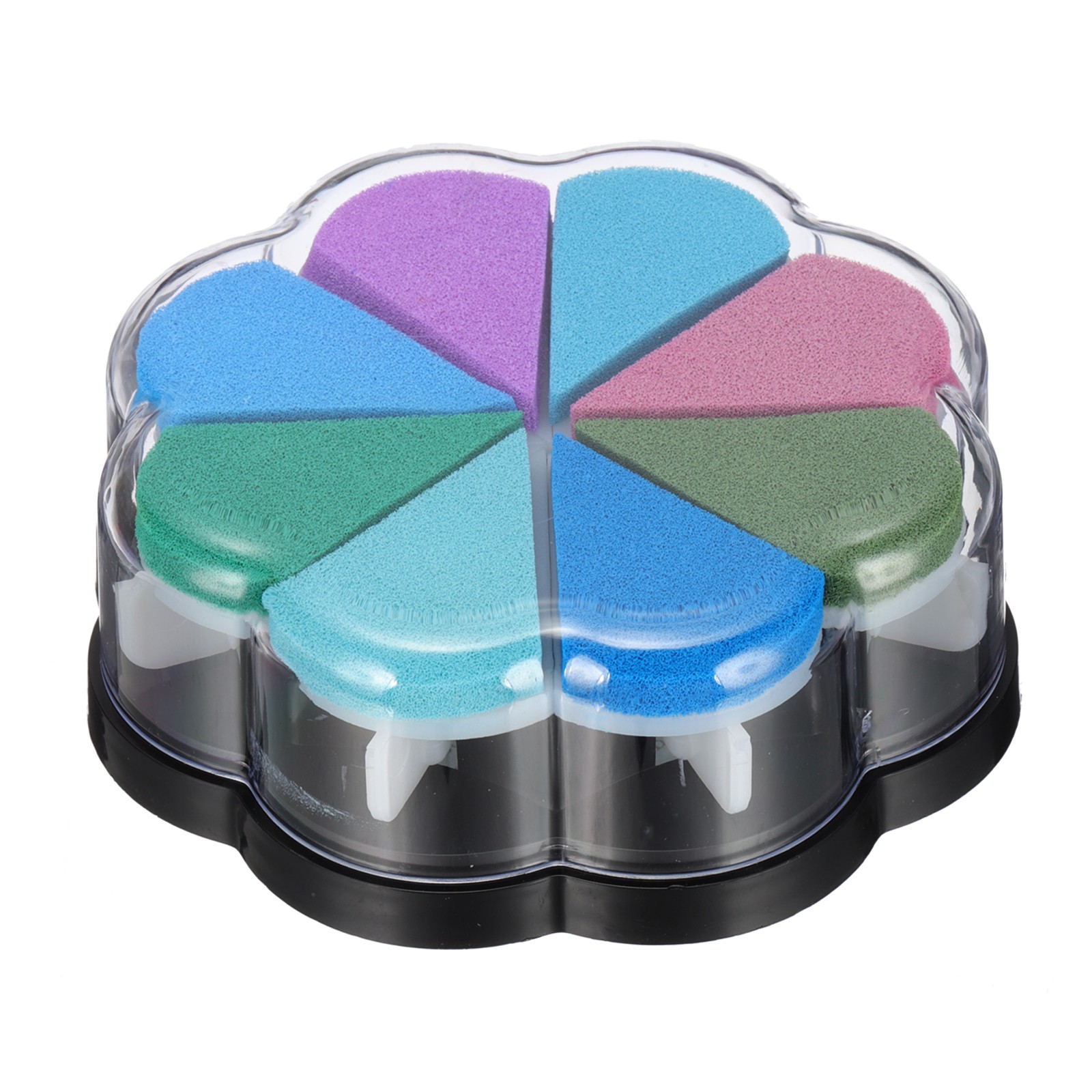 Craft Ink Pad, Petal Shape Rainbow Finger Stamp Ink Pads Rubber, Mixed Blue
