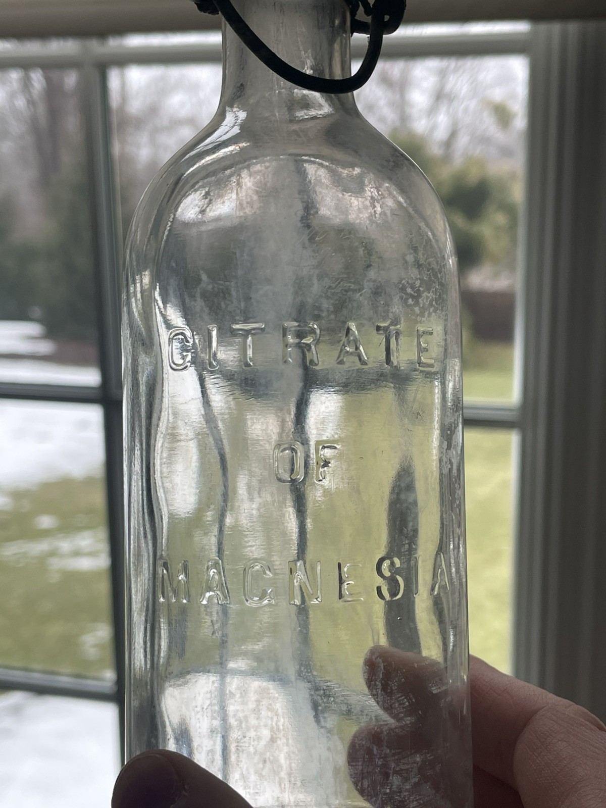 Vintage Citrate of Magnesia Glass Bottle w/ Glass Stopper