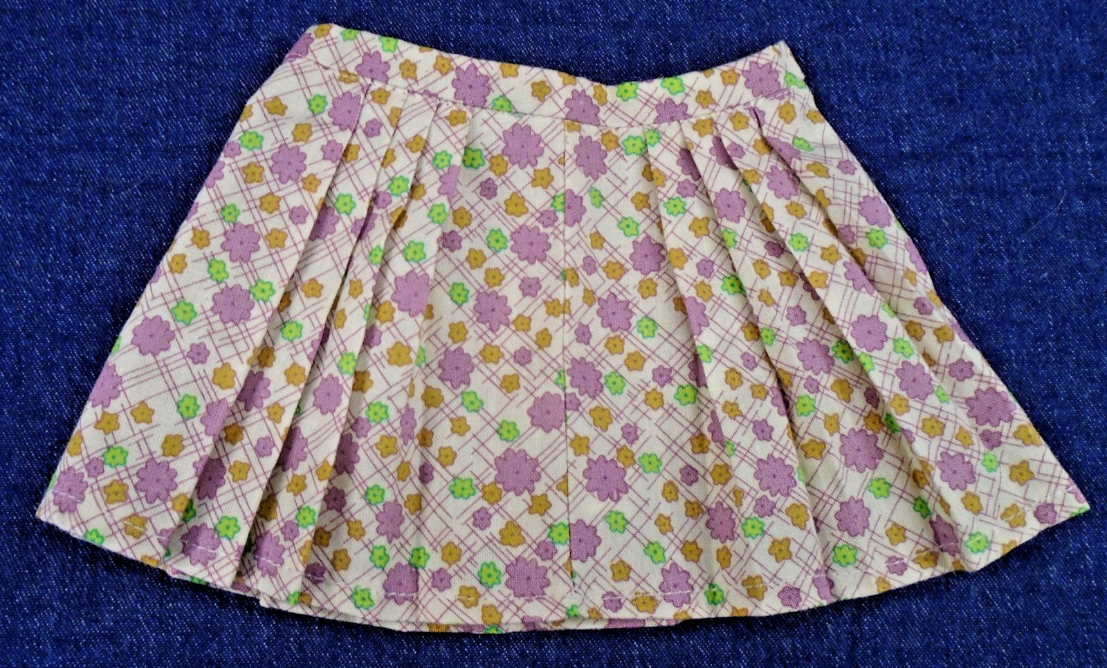 American Girl AG Kit Kittredge Meet Pleated Purple Floral Skirt Zipper