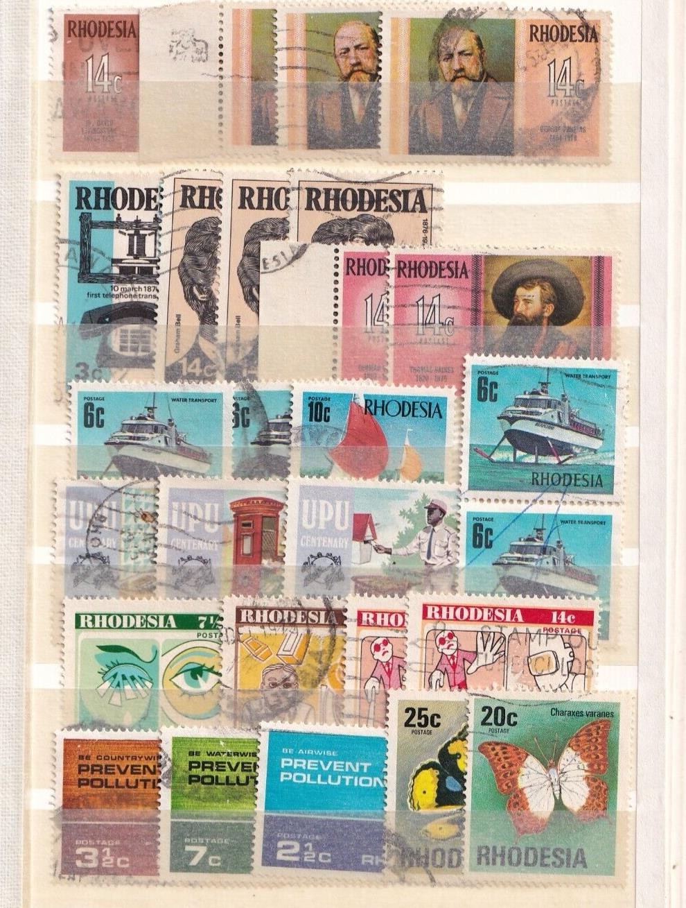 SA15h Rhodesia 1960's-1970's selection of used stamps