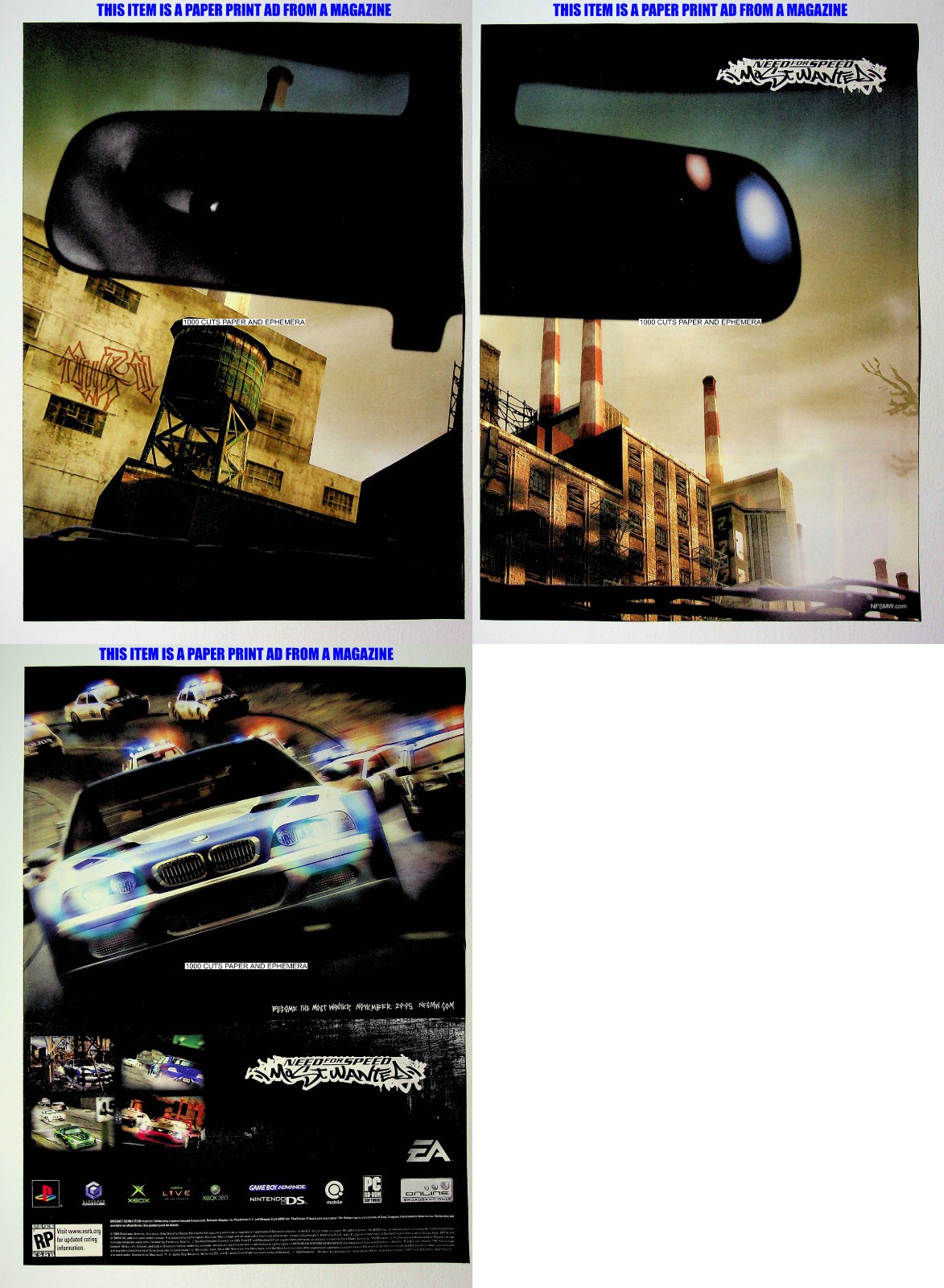 Need For Speed Most Wanted EA Games 2005 Trade Print Magazine Ad Poster ADVERT