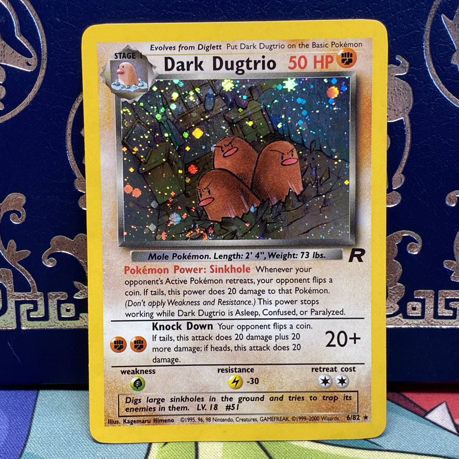 Dark Dugtrio 6/82 Holo Rare Team Rocket Pokémon Card LP