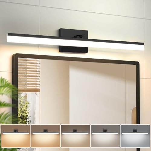  Modern Bathroom Vanity Light 32 inch BLACK-(5 Color Temperature & Dimmable)