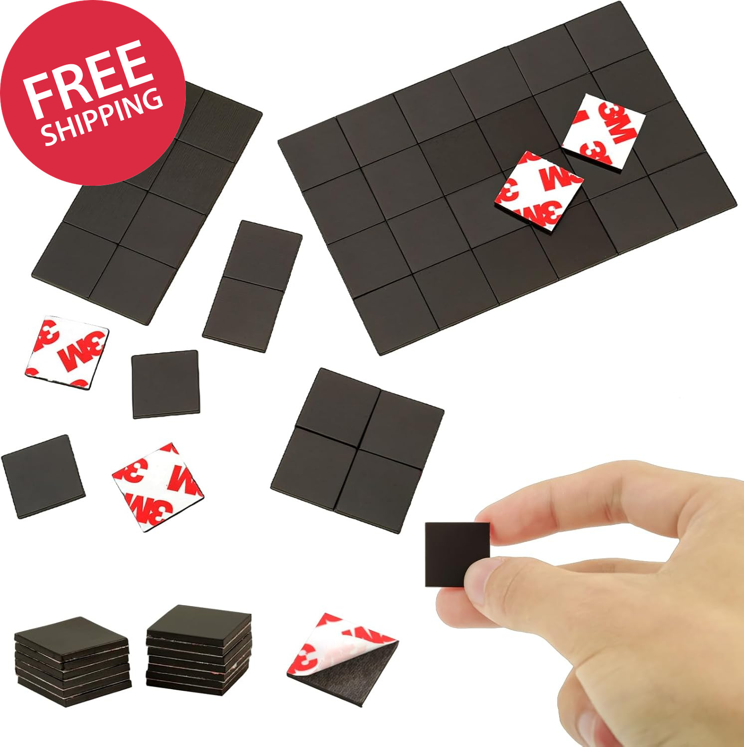 Magnetic Squares Adhesive Backing 144 Pcs 3/4 Inch Peel Stick Crafts Fridge