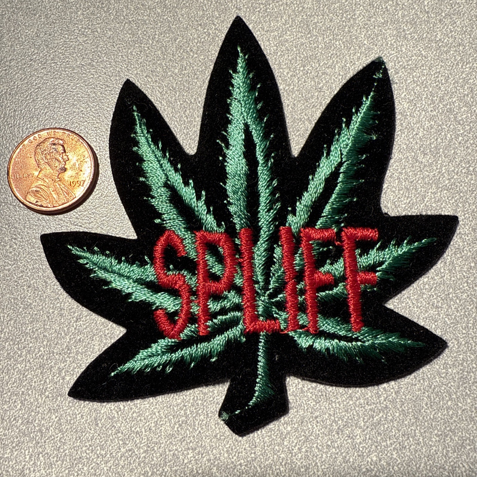 Vintage 80's Pot Leaf Iron On Patch Marijuana Pot SPLIFF 420 FREE SHIPPING