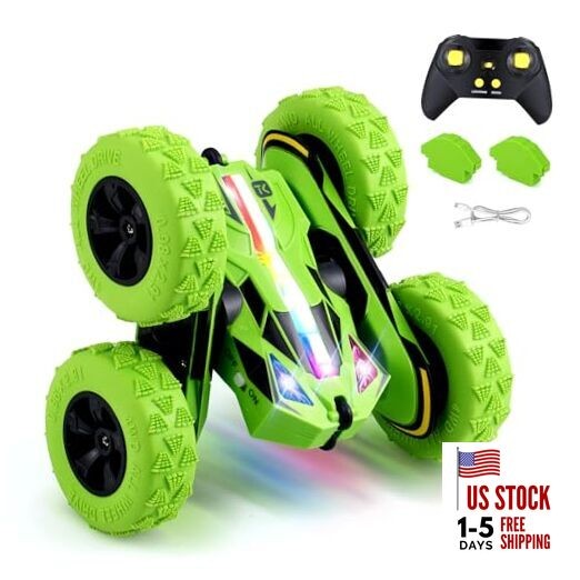 Remote Control Car RC Cars Toys for Boys Girls Ages 6-12, Upgraded USB Up-green