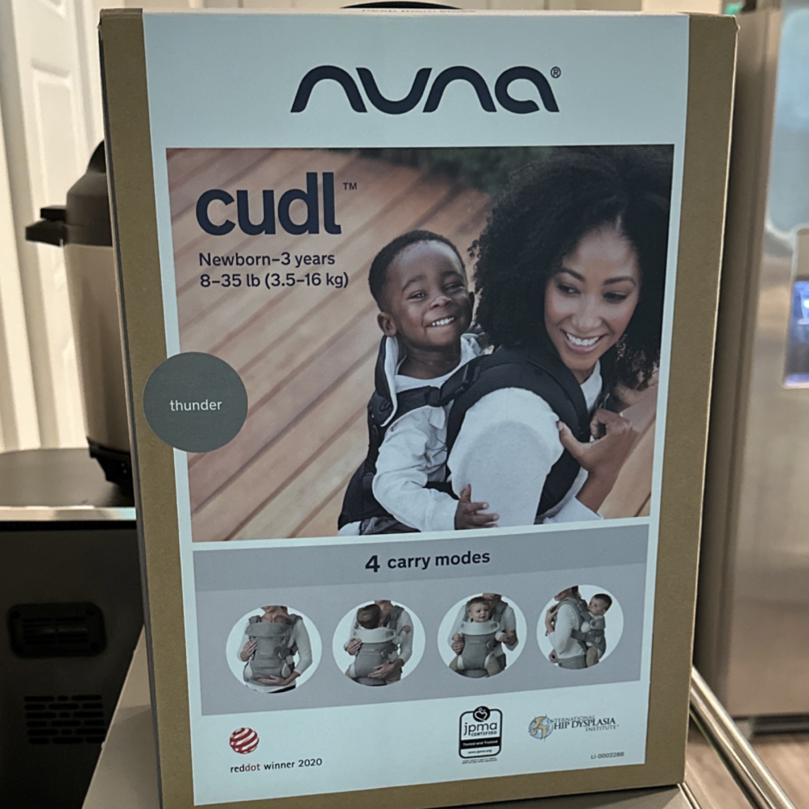 Nuna CUDL Gray Baby Carrier Multi-Carrying Positions Size Adjustable