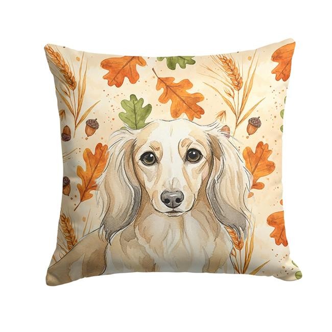 Carolines Treasures WDK7797PW1818 18 x 18 in. Longhaired Cream Dachshund Heir...