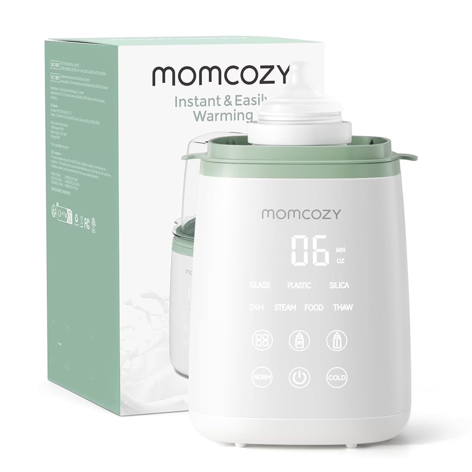 Momcozy Baby Bottle Warmer, 6-in-1 Baby Milk Warmer with Smart Temperature Contr