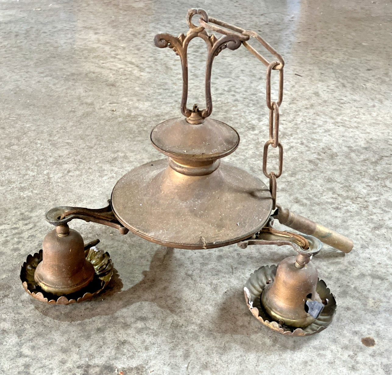 1926 ATQ Ampinco  3 Light  Fixture-Canada-Missing Piece-Matching Lights Availail