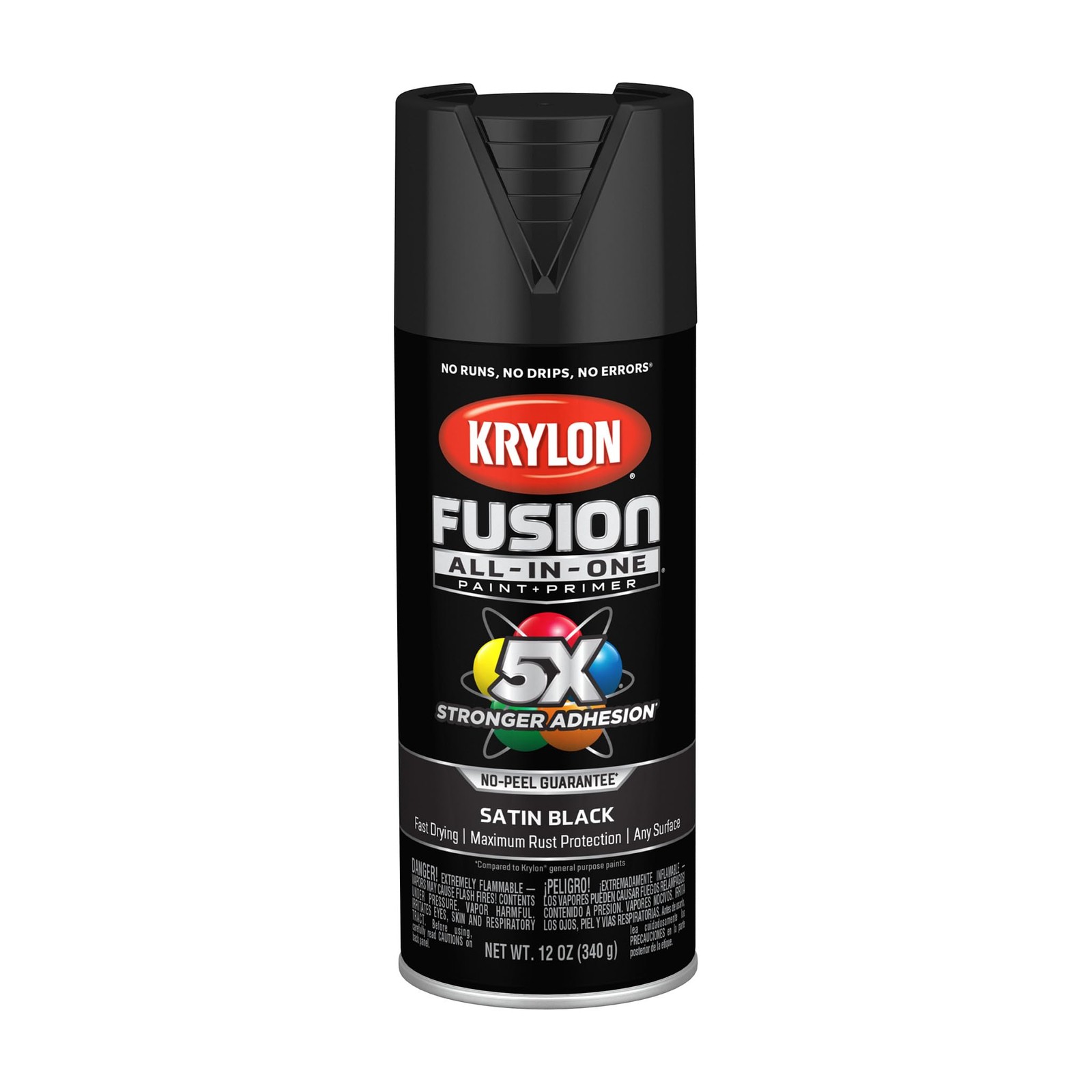 Krylon Fusion All-In-One Adhesive Spray Paint for 12 Ounce (Pack of 1), Black 
