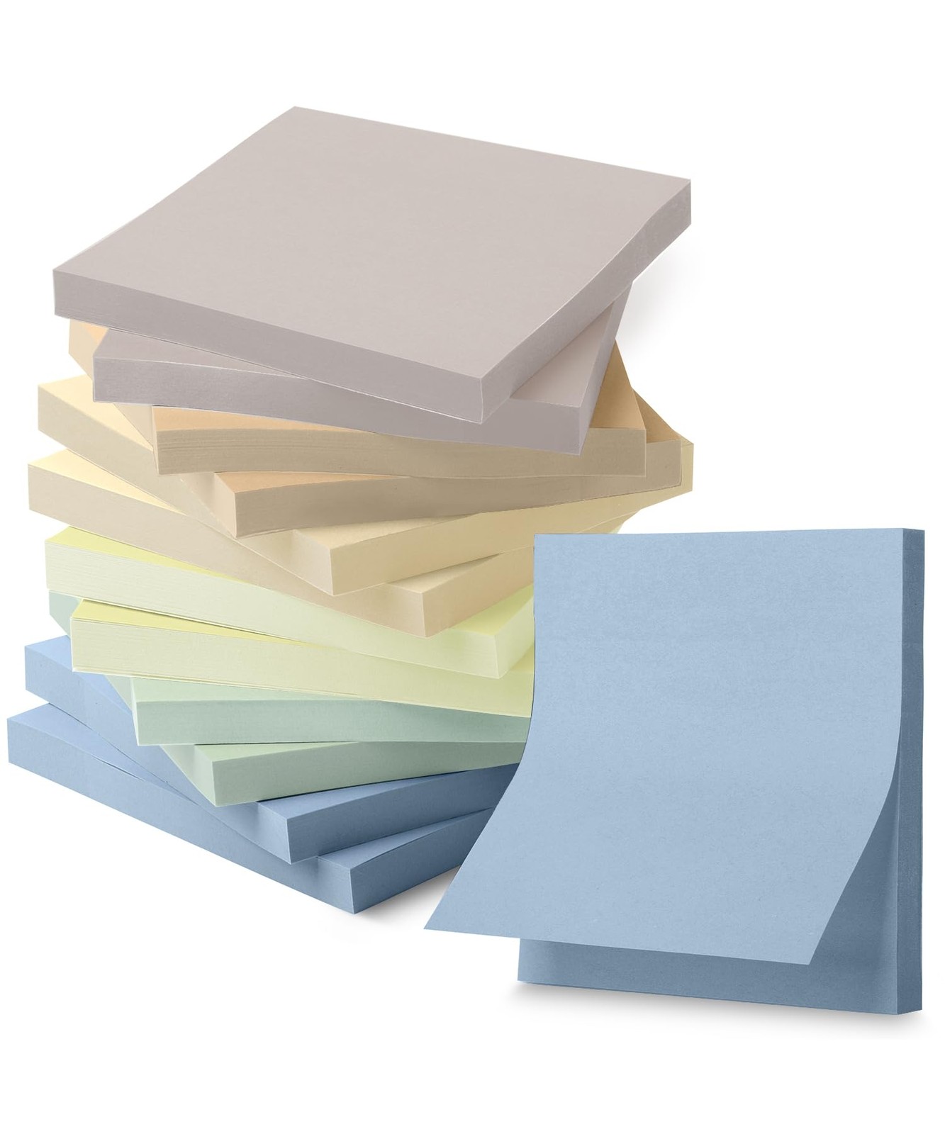Mr. Pen- Sticky Notes, 3”x3”, 12 Pads, 600 Sheets, Colorful 3x3 inches, Beige 