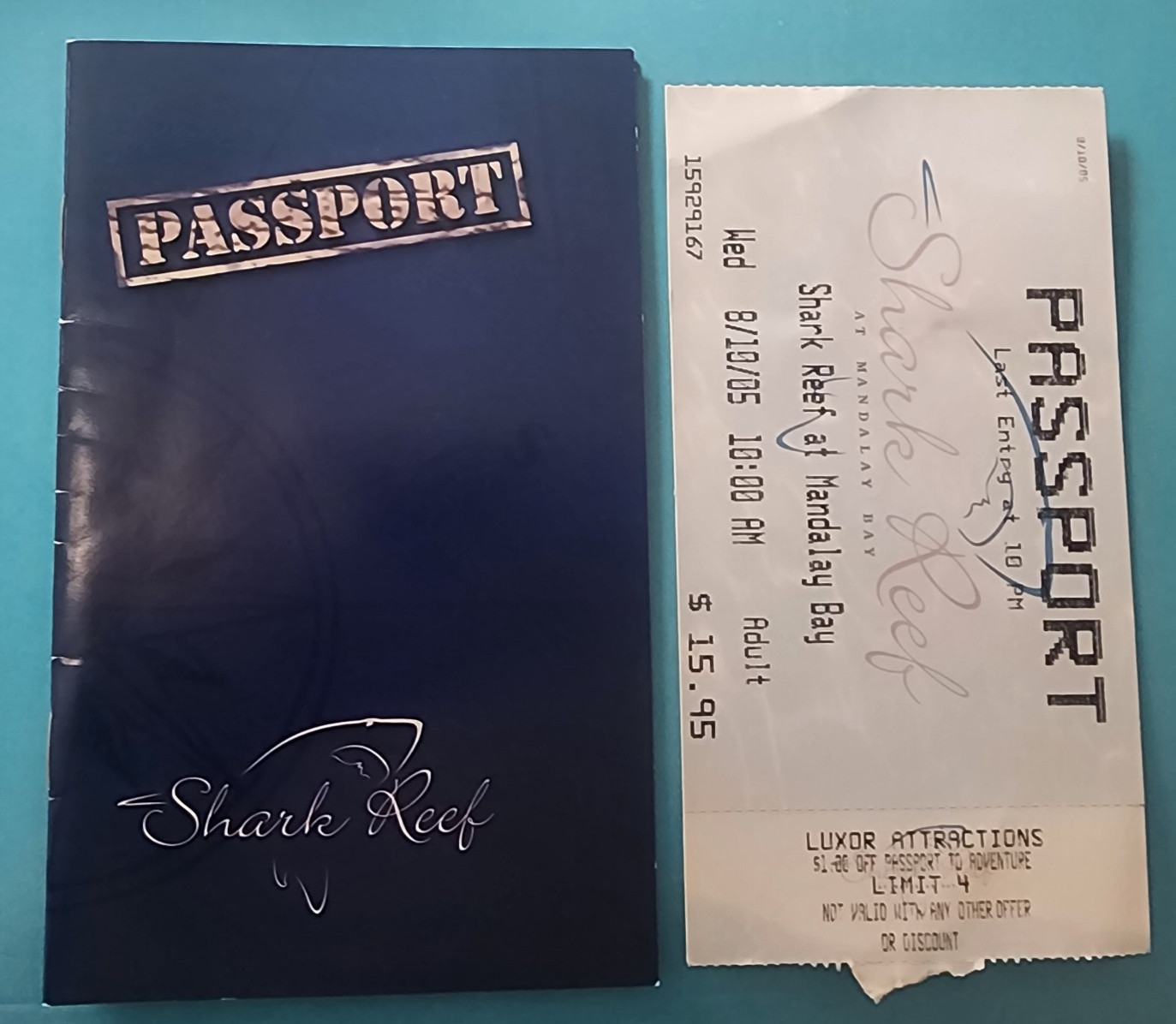 Shark Reef Mandalay Bay Passport to Aquarium and Ticket from 2005