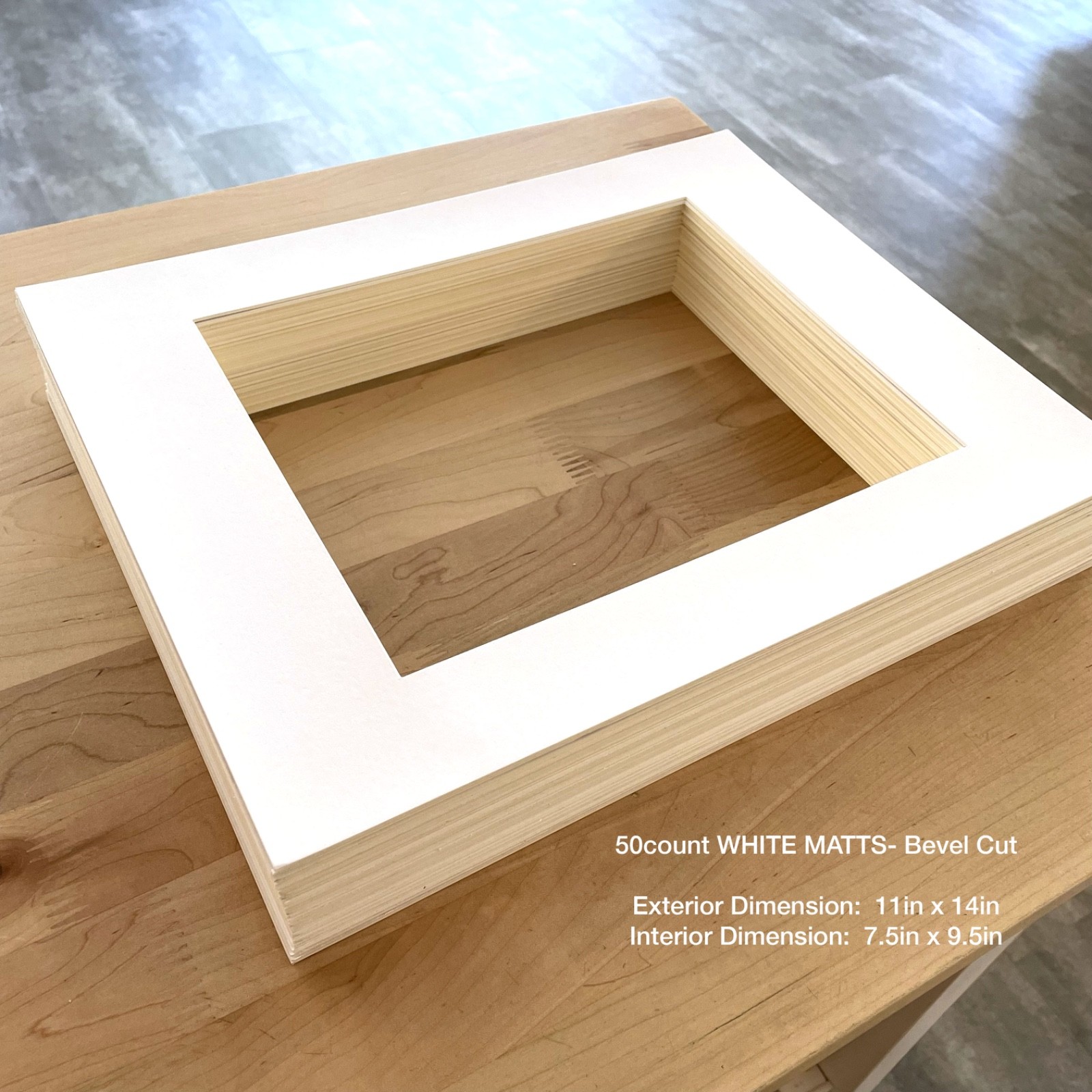 50 count - 11x14 White Mats- fits an 8x10 photo - ready to frame