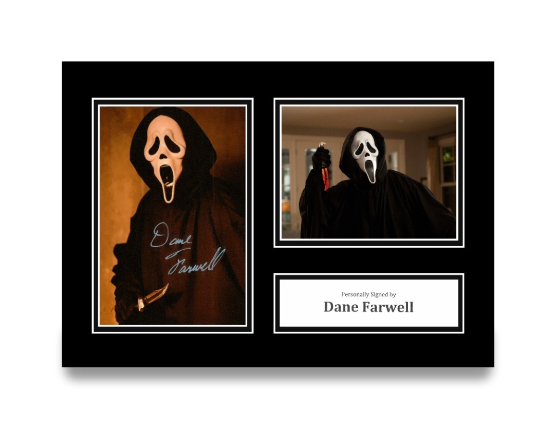 Dane Farwell Hand Signed A4 Photo Autograph Scream Ghostface Gift Display + COA