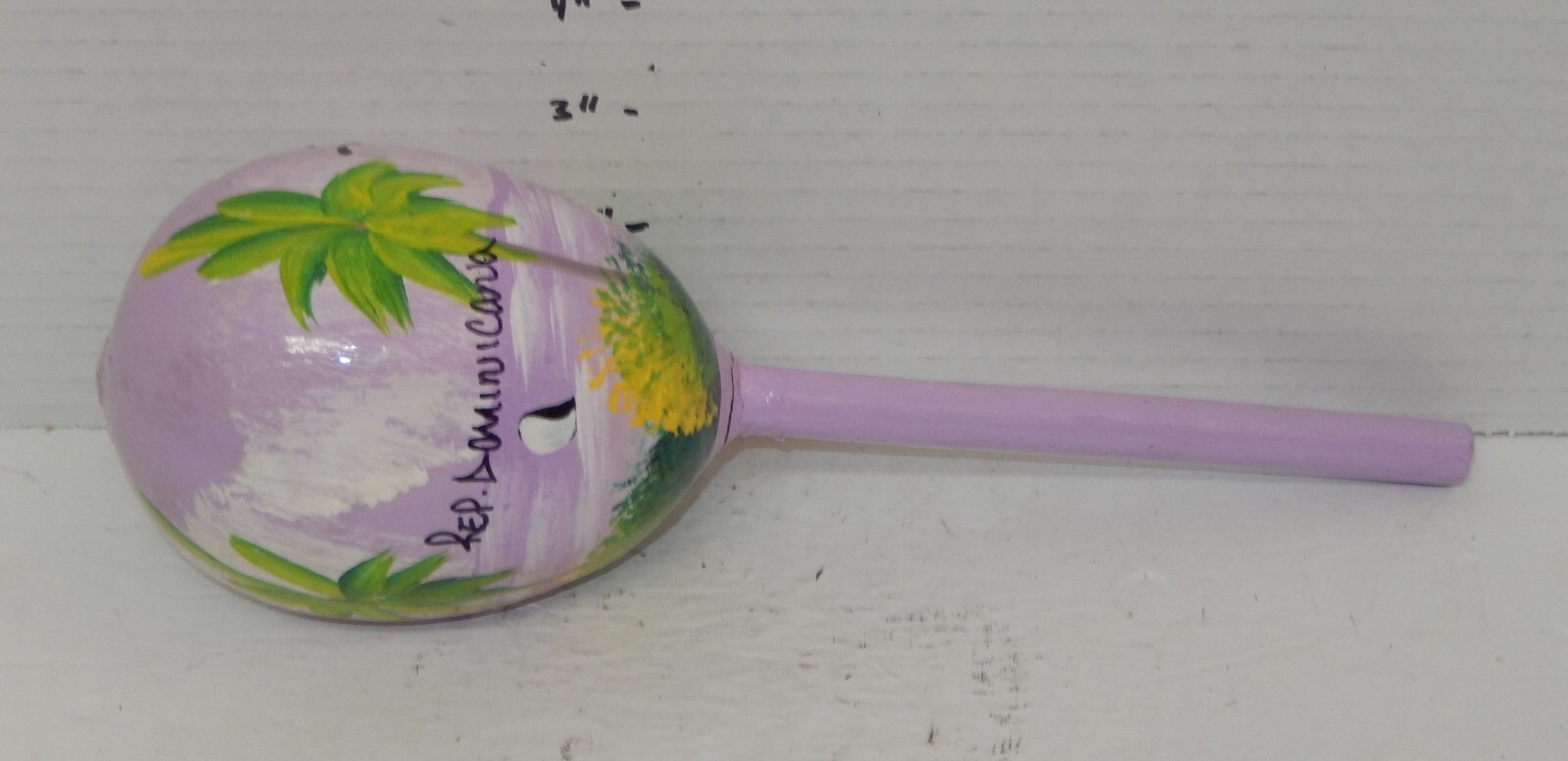 Handmade maraca From Dominican republic Purple Green Yellow
