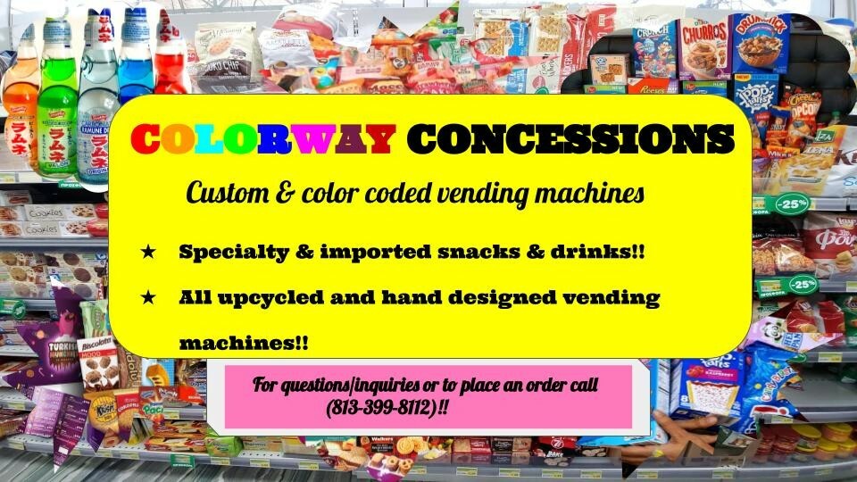 Hand designed vending machines & imported snacks!! Tallahassee & Tampa Only!!!