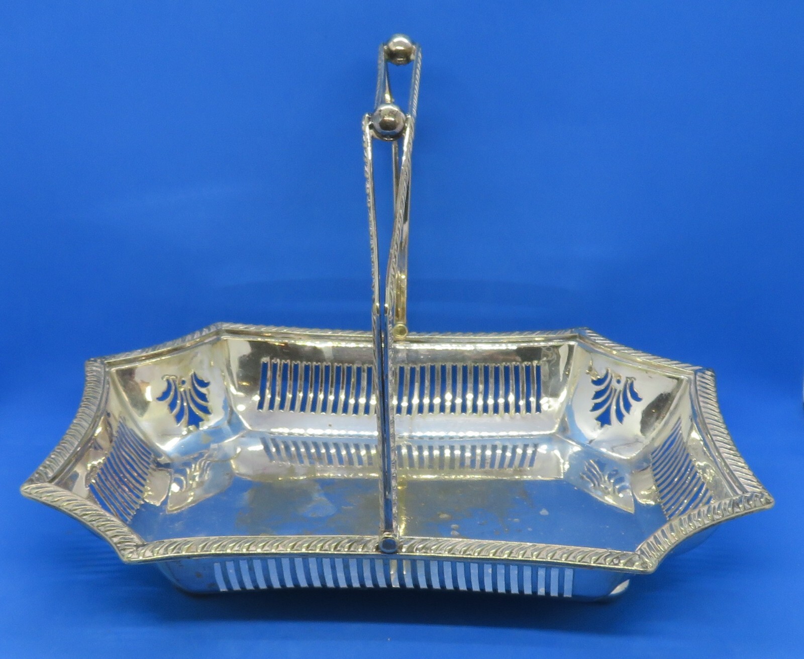 Silver plate electroplate vintage Victorian antique rectangular cake basket dish