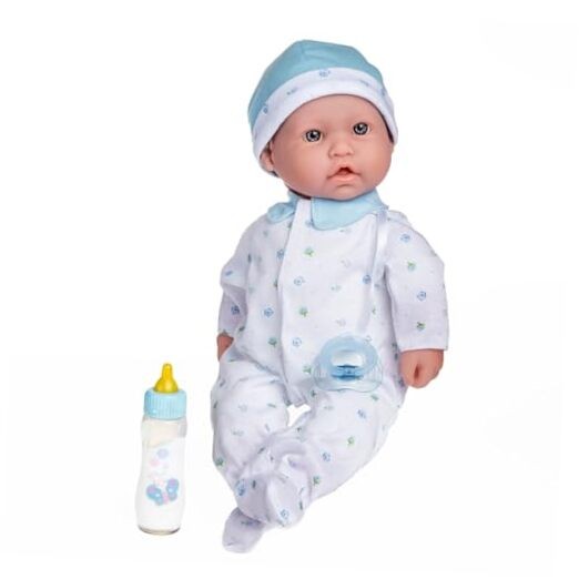 , La Baby 16-inch Blue Washable Soft Body Boy Baby Doll with Blue Caucasian