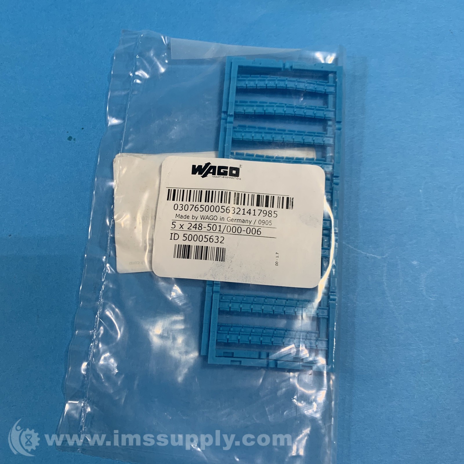 Wago 248-501/000-006 Mini-WSB Marking Card, Blue 2323