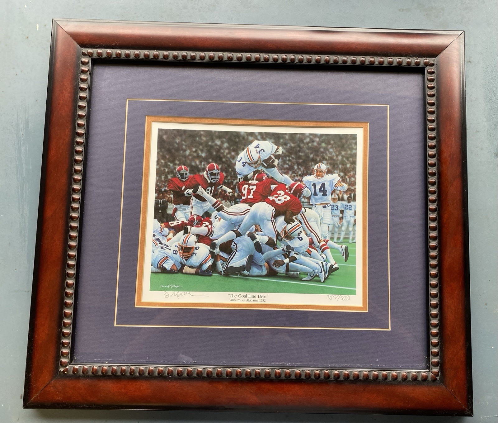 Bo Jackson Goal Line Dive Daniel Moore  Limited Edition Print