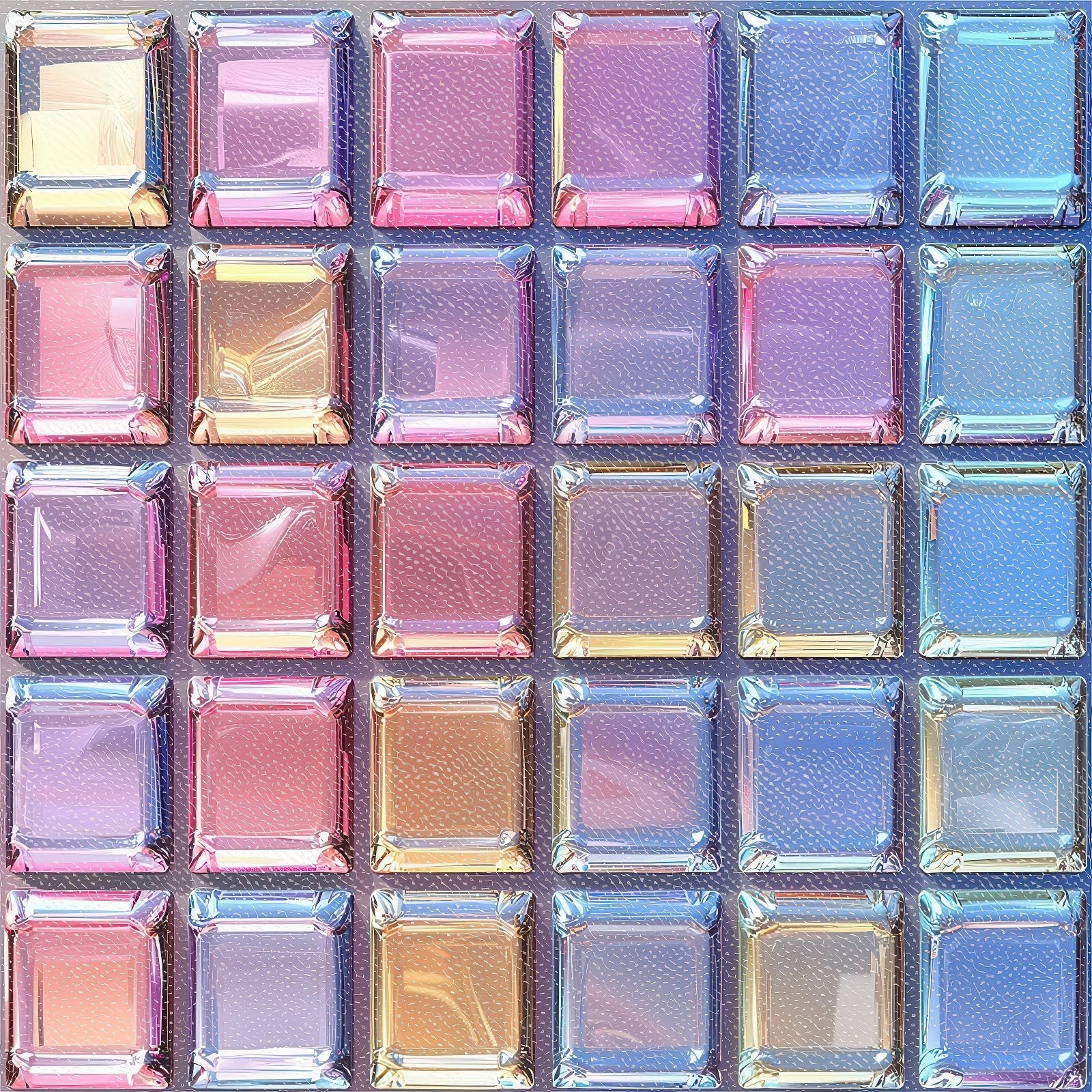10PCS 12x12 Inch Iridescent Pink Blue Gem Look Floor Tiles Peel and Stick Rem...