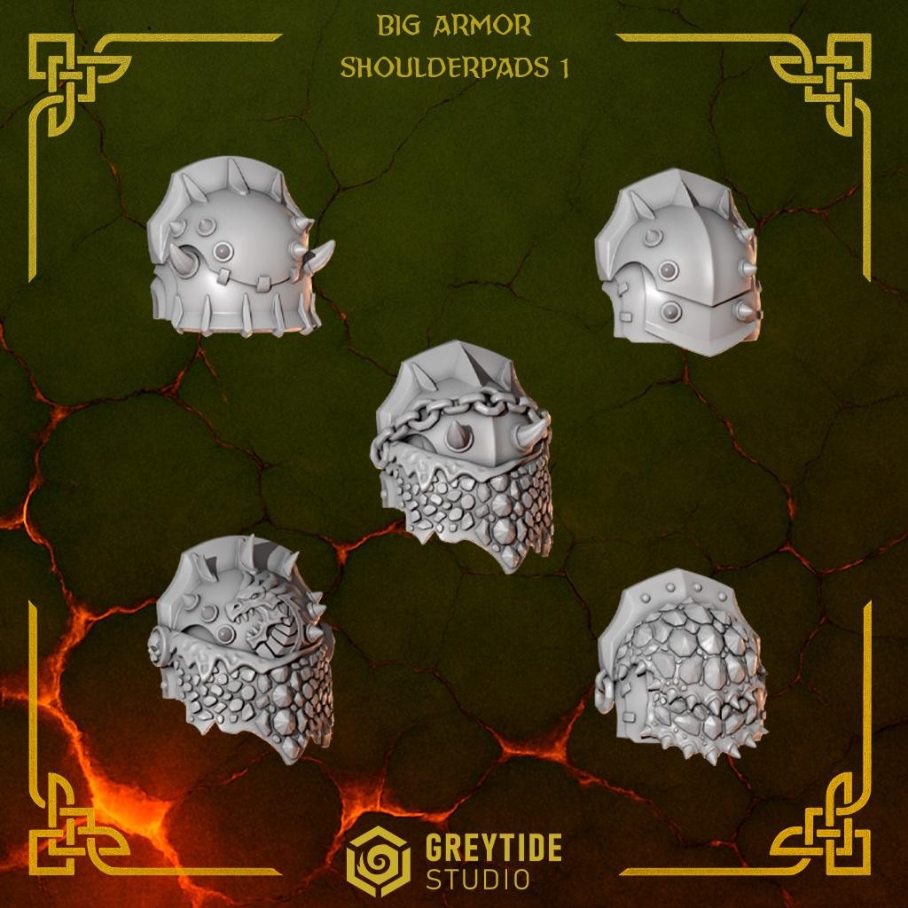 Terminator Sized Shoulder Pads Set 1 | Fire Drakes | GreyTide Studios
