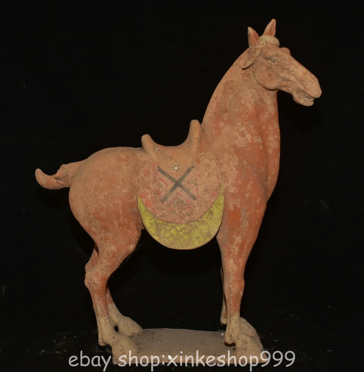 18.8" Old Chinese Tang Sancai Pottery Dynasty Animal horse Statue Sculpture