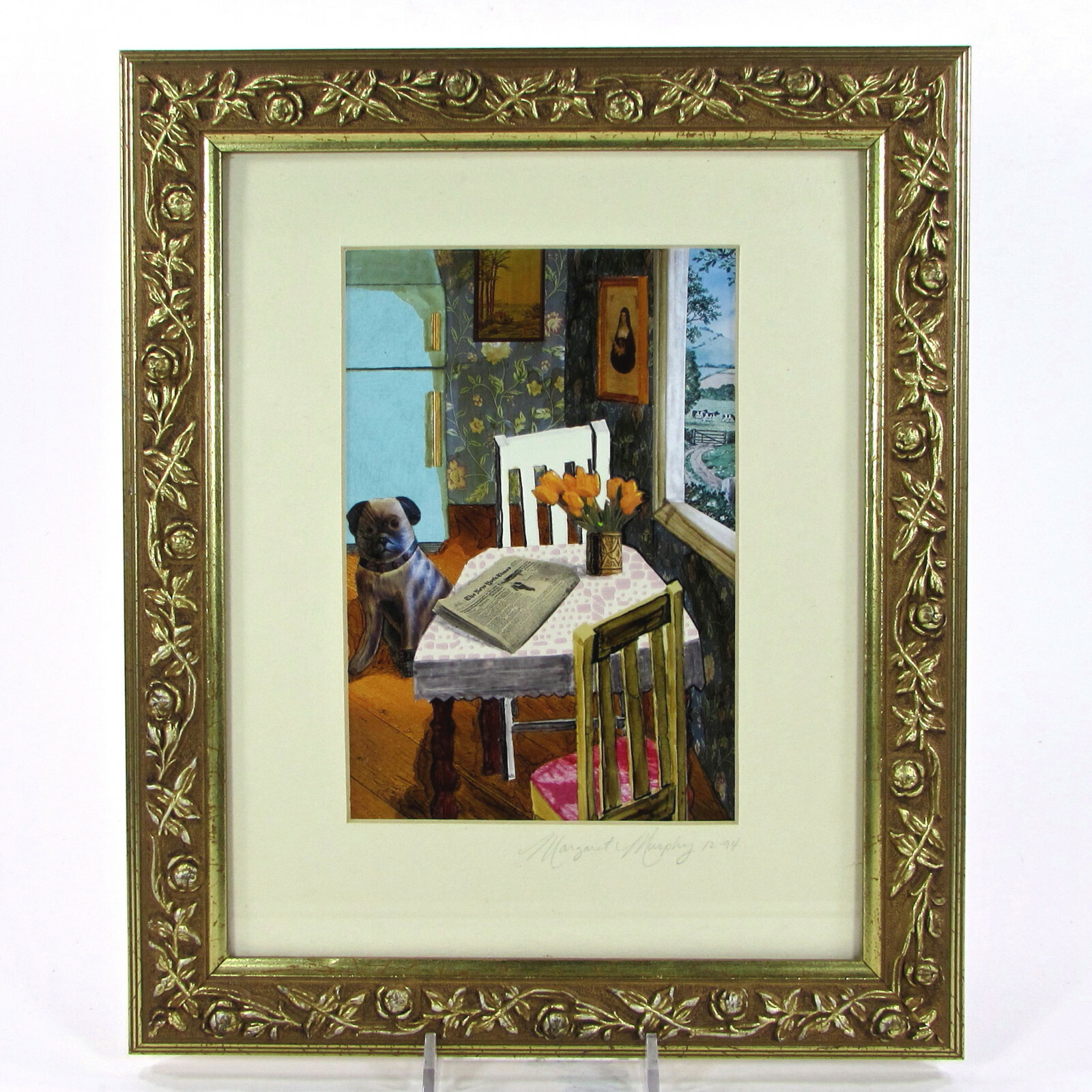 Original MARGARET MURPHY 5"x7" Mixed Media Art Chicago Signed December 1994