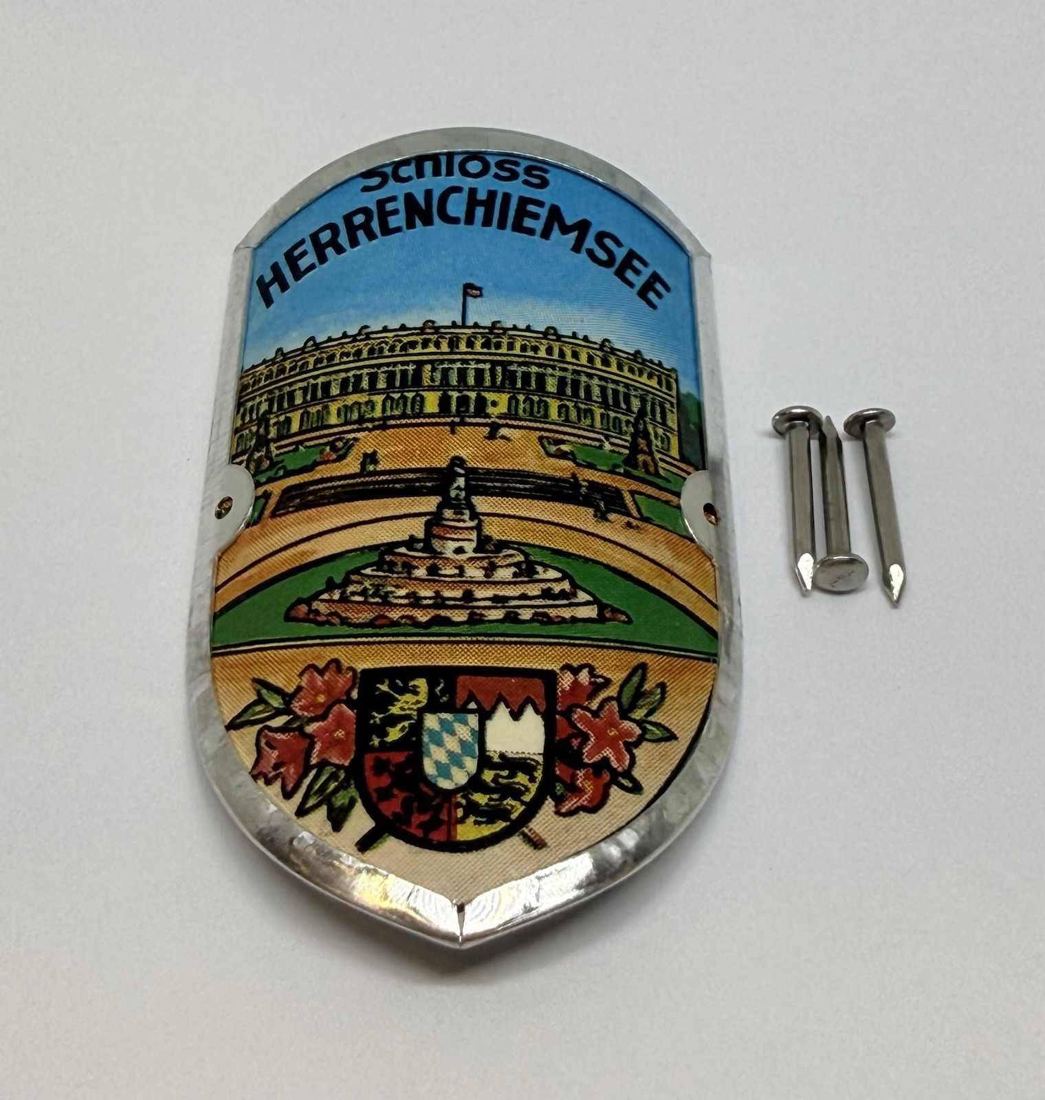 Schloss Herrenchiemsee Castle Germany Walking Hiking Stick Medallion (197B)