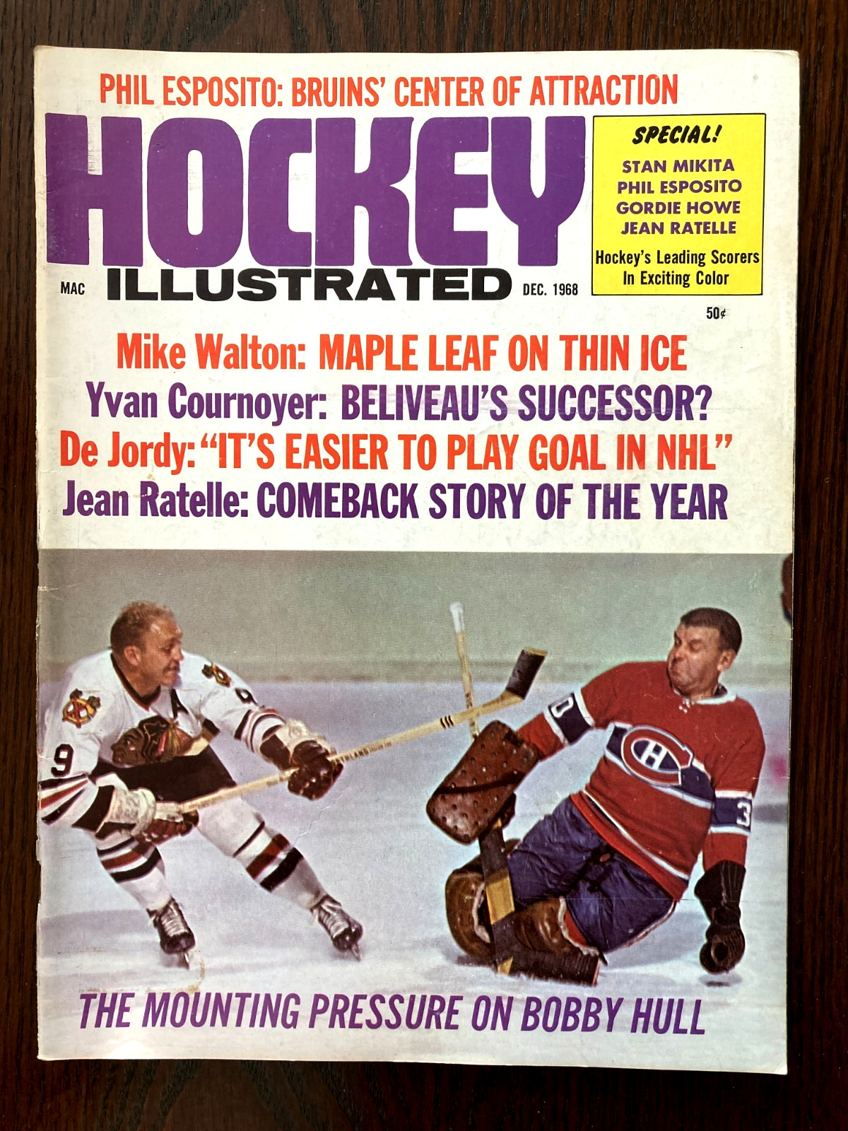 Magazine Dec. 1968 Hockey illustrated GUMP WORSLEY Canadiens de Montreal