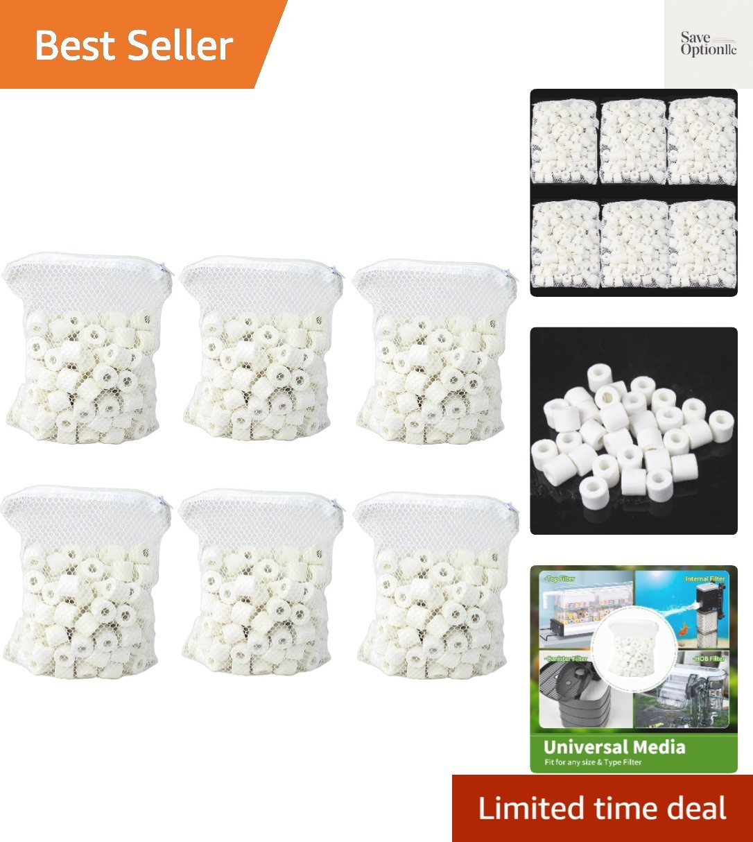 Ceramic Rings 6 lbs Aquarium Sump Filter Media Fish Tank Koi Pond Canister Fi...