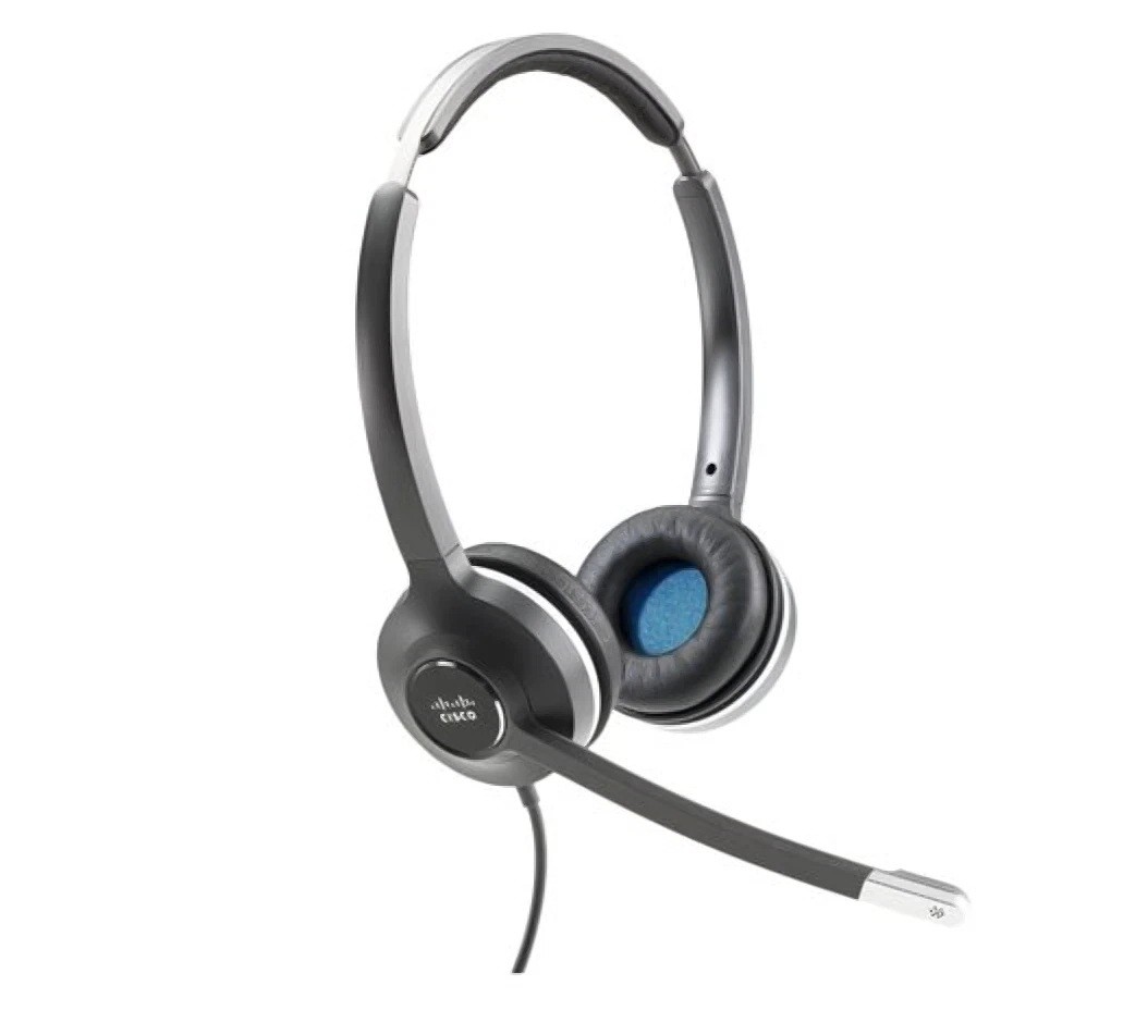 Cisco Dual Stereo Telephone Headset 532 Wired Headband Black CP-HS-W-532-RJ NEW