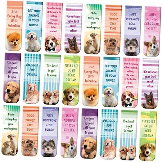  24 Pieces Christian Magnetic Bookmarks Magnet Page Markers Christian Puppy 
