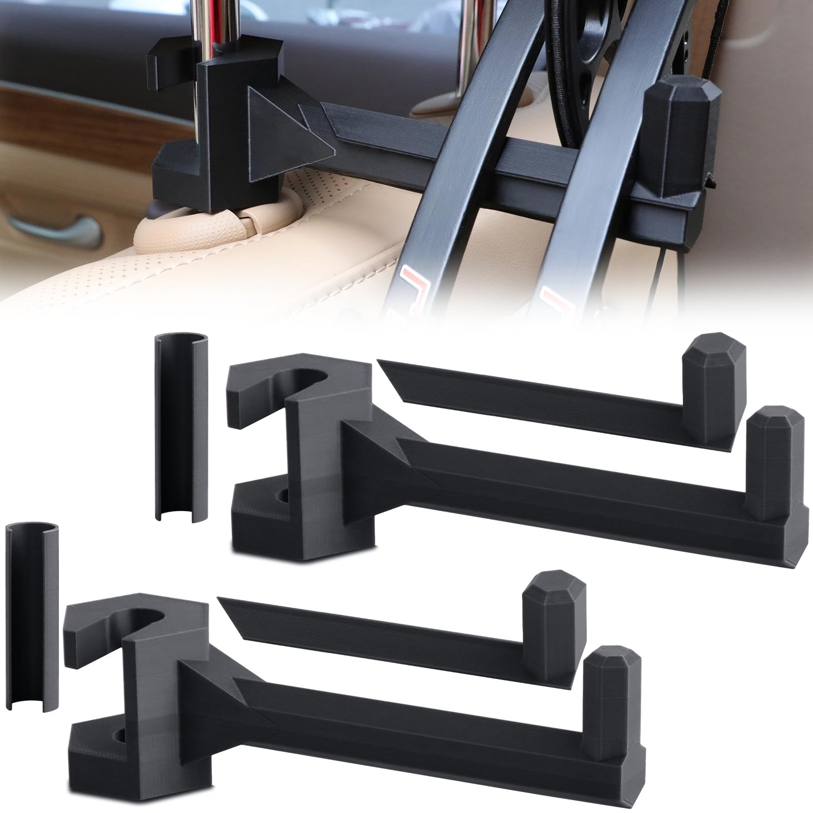 2 Set Bow Hanger for Truck Portable Bracket Buddy Universal Black 