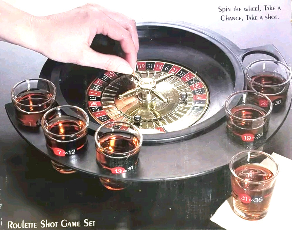 ROULETTE SHOT GLASS GAME MINT NEW ELEMENTS SHOT GAME SET