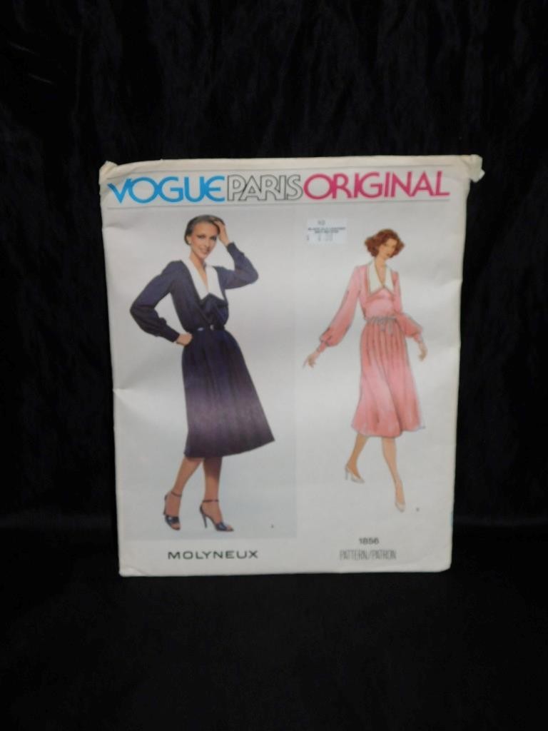 Vintage Vogue 1856 Size 14 Molyneux Paris Original Dress Sewing Pattern Uncut