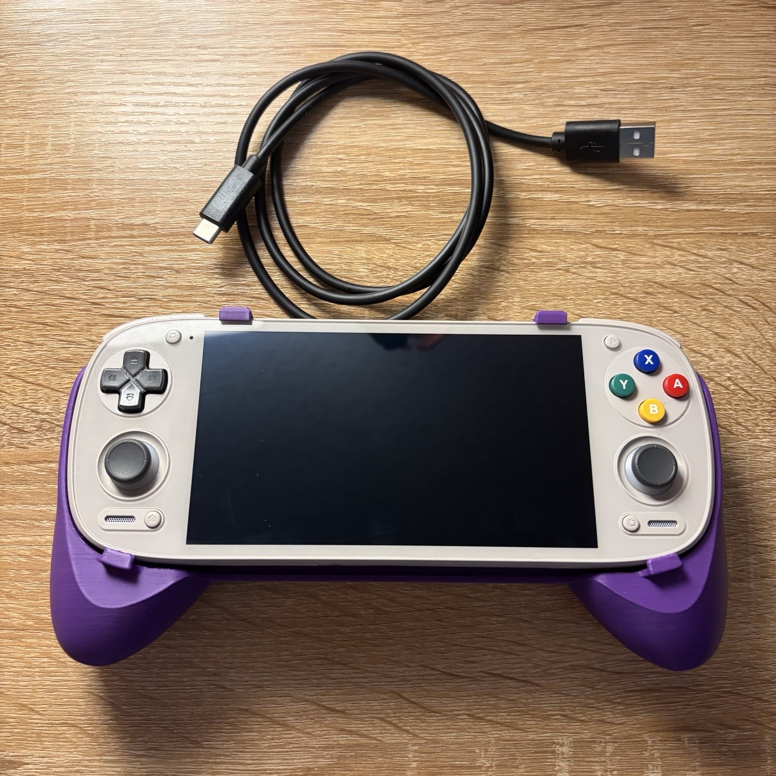 Retroid Pocket 5 (16bit Color) with Grip (Purple) & Original Charging Cable