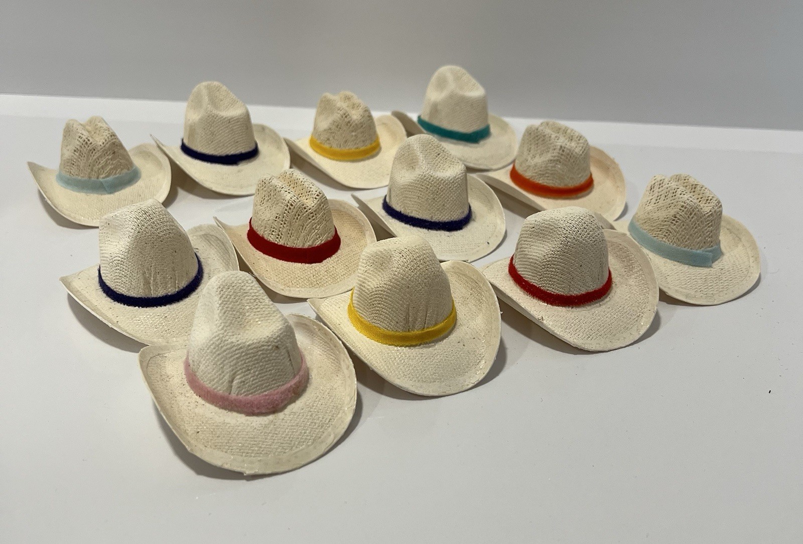12 Pc 3" Mini Cowboy Hats for Arts and Crafts, Doll Hats, Toys, Party Decoration
