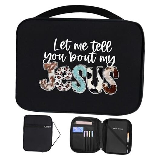 Bible Cover Case for Women & Men, Bible Study Supplies Book About my Jesus
