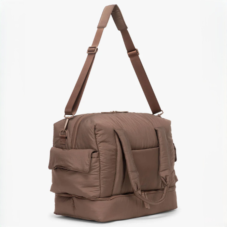 Calpak 38L Weekender Nylon Duffel Bag W/ Shoe Compartment & Strap In Hazelnut 